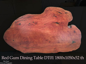 DT01 - Solid Red Gum Burl Dining Table