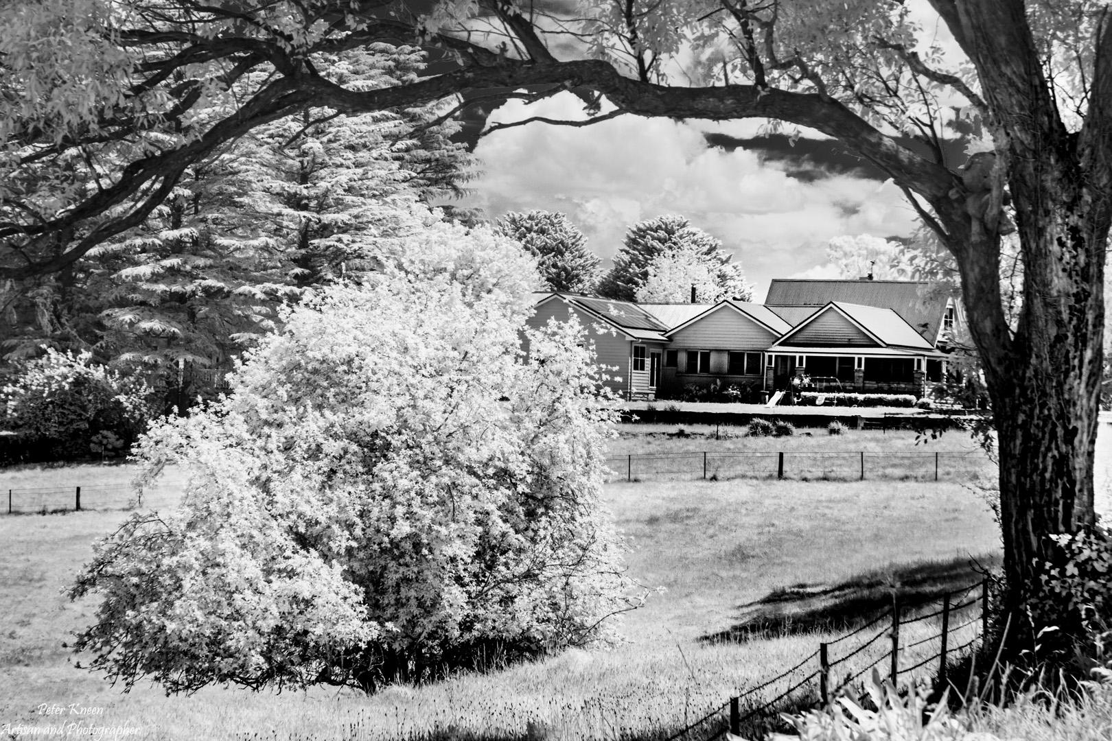 Farm Building with Expansive Sky